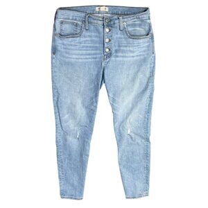 Madewell Women's Jeans 9" High Rise Skinny Size 31 Tall (31T) Light Wash Cropped